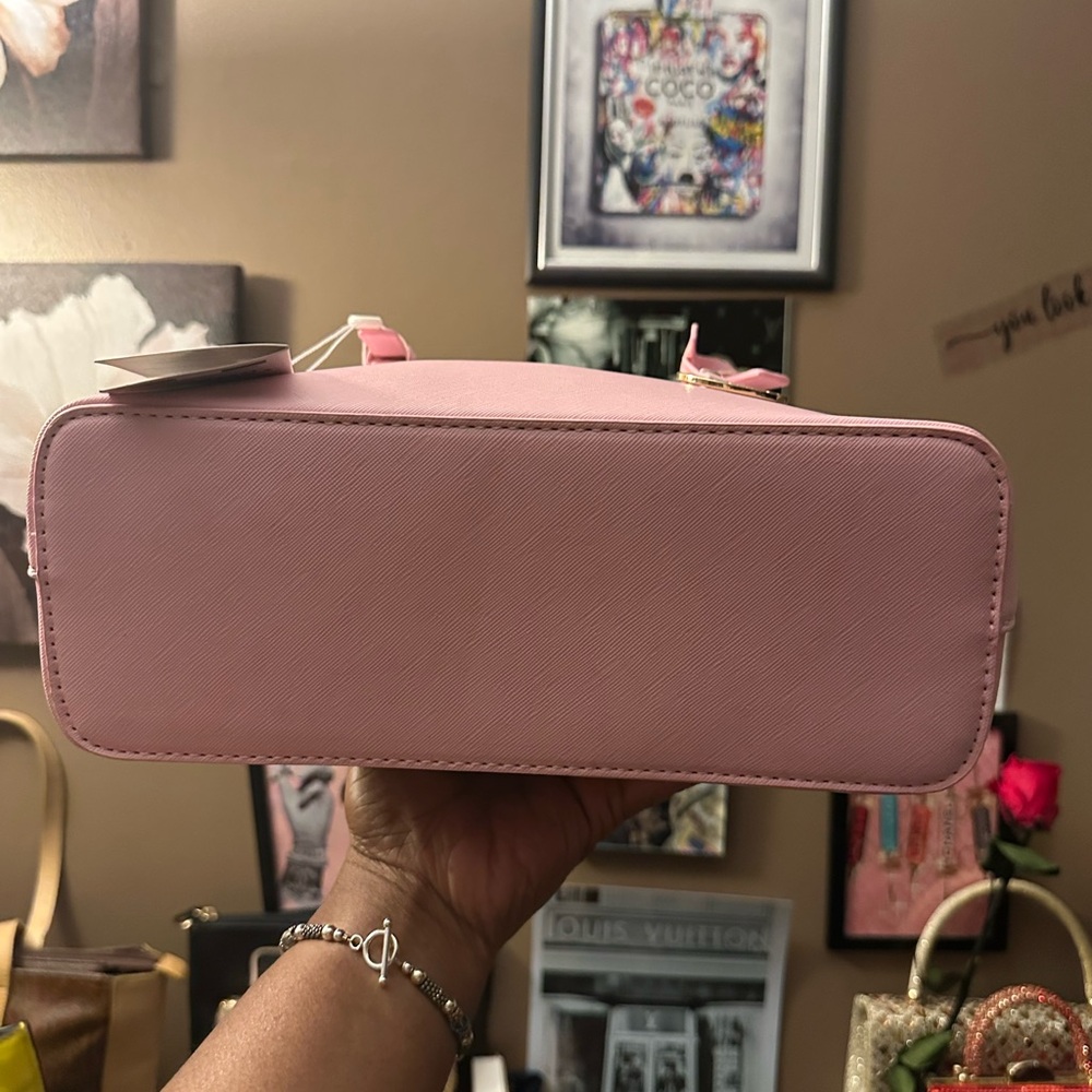 NWT VALENTINO ORLANDI Pink Tote Bag Purse & Pouch Set - Picture 11 of 15